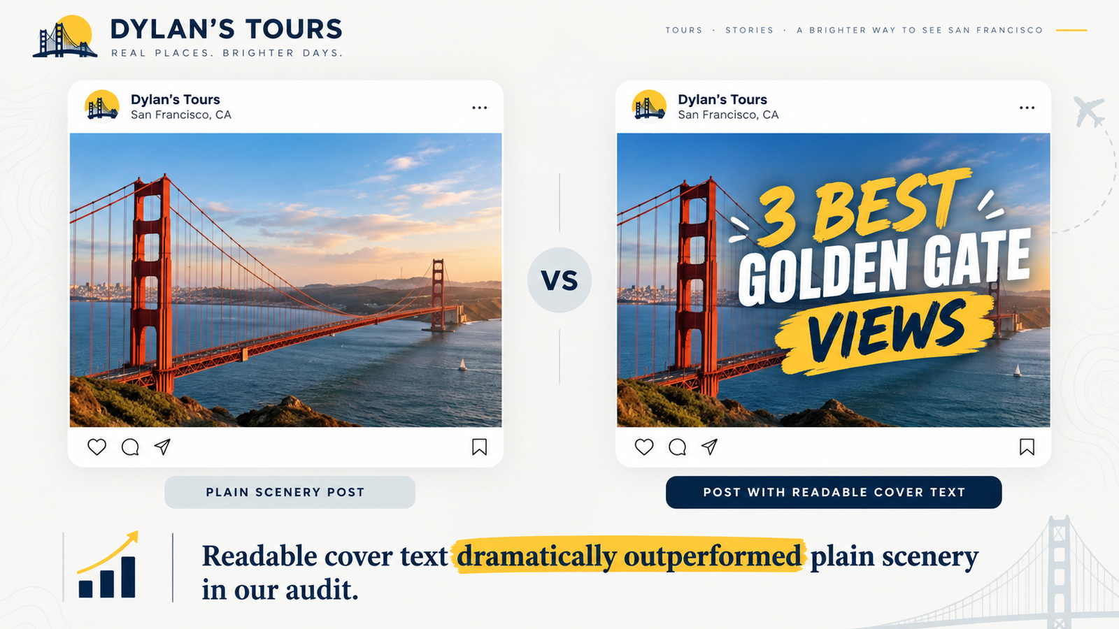 Readable cover text vs plain scenery
